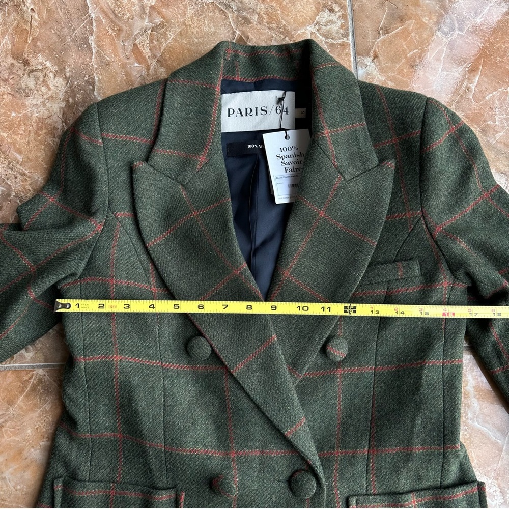 NEW!! Paris 64 Eliot Diana II Plaid Double-Breasted Blazer - Picture 10 of 11